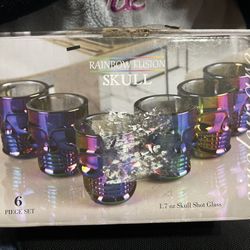 Rainbow Fusion Skull Shot Glasses