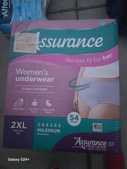 Assurance woman's underwear diapers