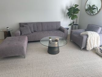 Gray  Sofa with Ottoman and love seat