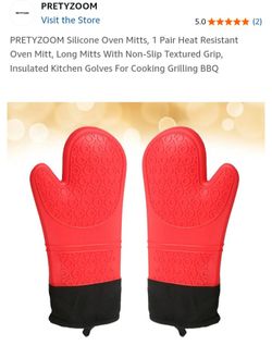 Silicone Oven Mitts +4 Hot Pads Hot Holder