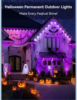 50FT Outdoor RGB Lights,Waterproof Smart LED Eaves Lights with Remote Control,for Christmas and All Holiday Decor