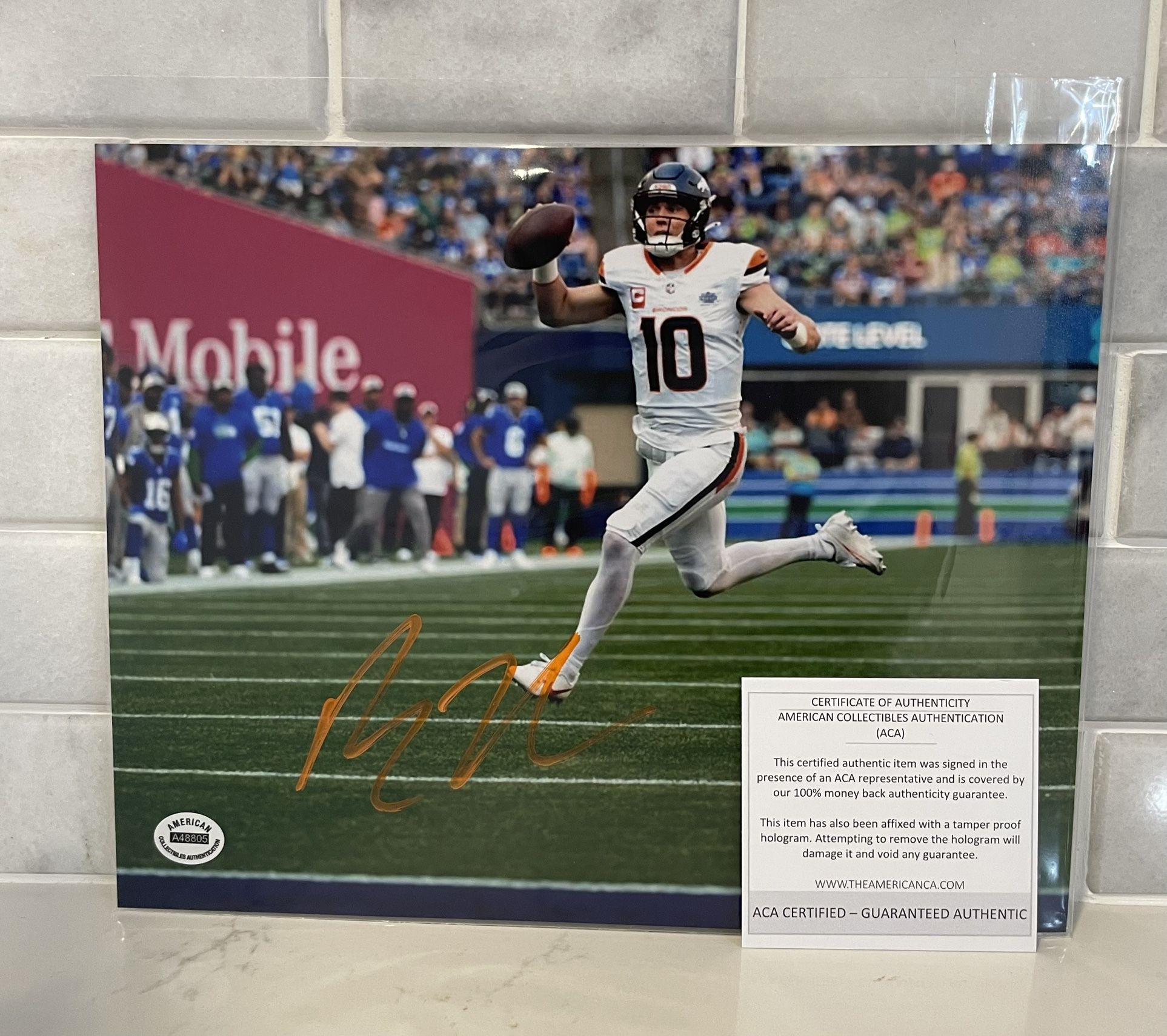 Bo Nix Denver Broncos QB Signed Autographed 8x10 Photo With ACA COA