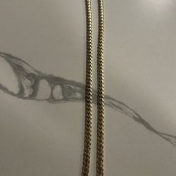 .925 Silver Cuban Chain Slight Gold Tone 