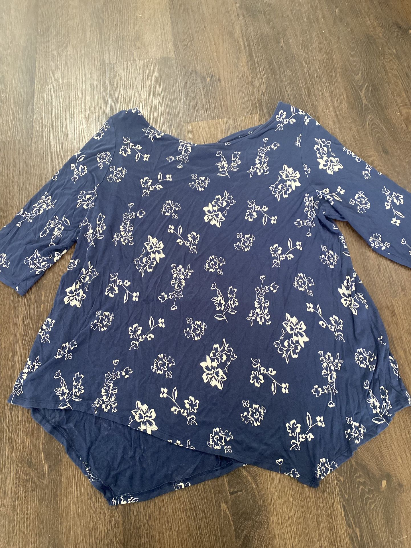 Womans Blue Tunic Shirt Size 3x By Terra & Sky #18