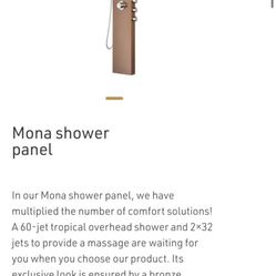 Shower with body spray function - "Wellis Mona panel shower"- bronze stainless steel