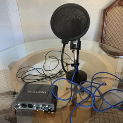 Microphone & Audio Interface With Mic Stand