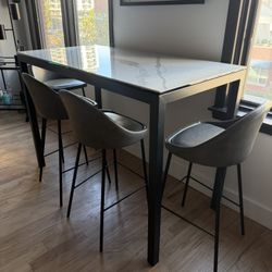 Room & Board - Parsons Bar Height Table with 4 Bar Height Stools