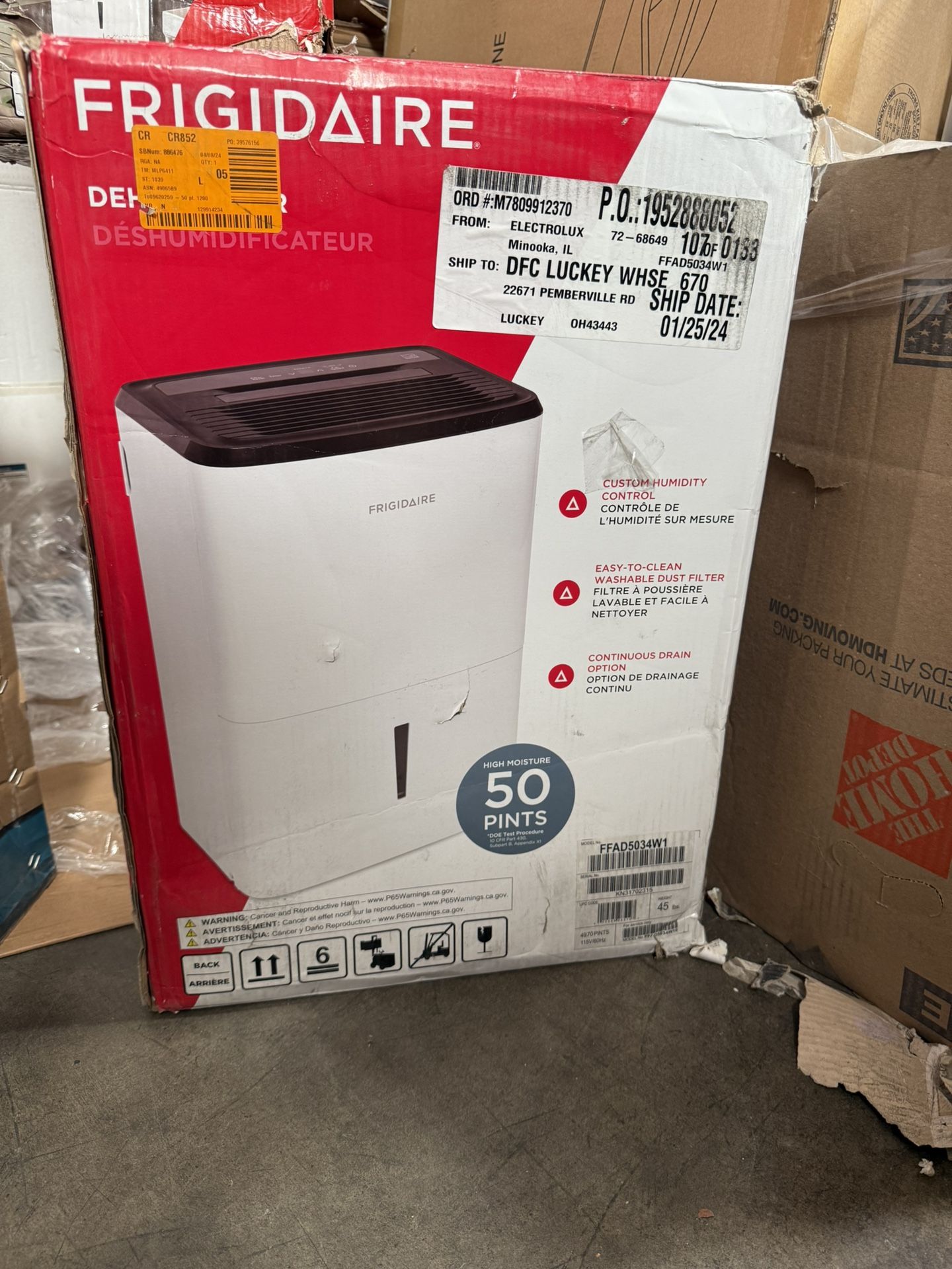 Frigidaire 50 Pint Dehumidifier With Pump