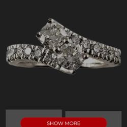 Forever Us Toi et Moi 2 Stone Me and You White Gold Diamond Engagment Ring 14K