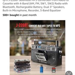 QFX BOOMBOX BLUETOOTH USB SD CARD CASSETTE AM FM 