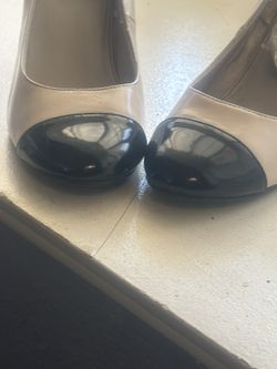 Beige And Black Women High Heels