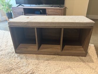 Cushioned Bench with Cubby Storage