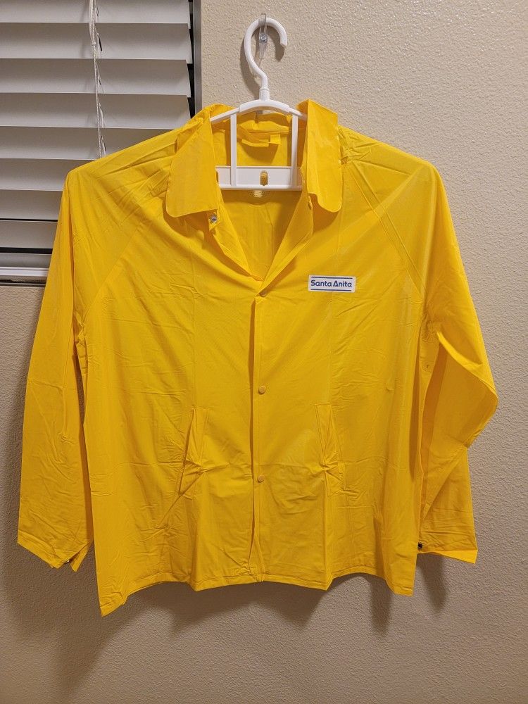PVC Rain Jackets Coat Santa Anita Park Vintage Parking Attendant Jacket S M XL