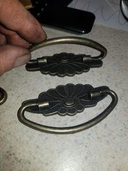 Antique appearing drawer pulls
