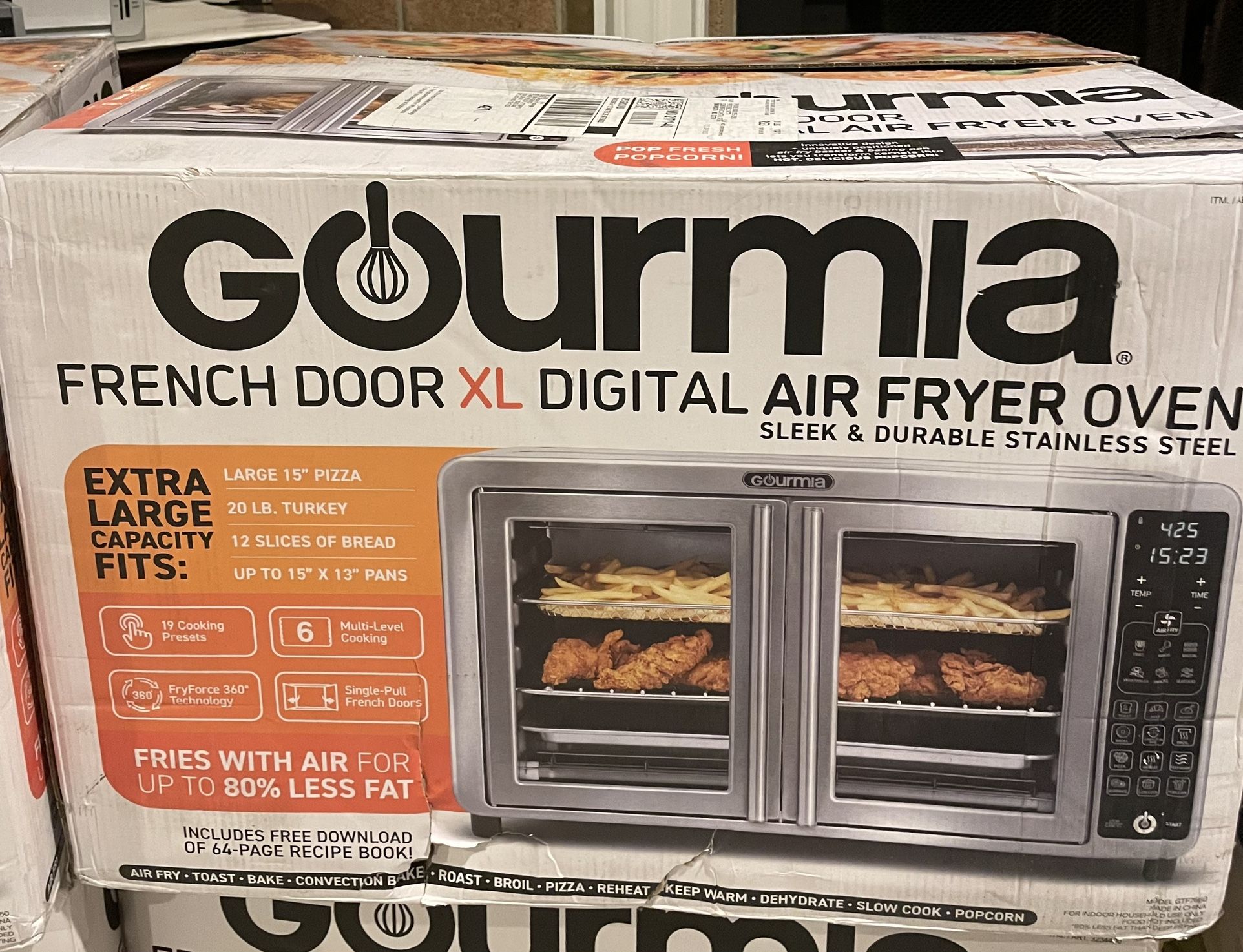 Gourmia XL Digital Air Fryer Toaster Oven With Single Pull French