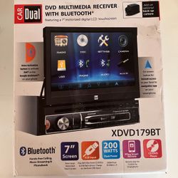 Dual 7" 1 DIN In-Dash Bluetooth DVD CD Receiver w/ Flip-Out Touchscreen