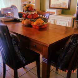 Brown Wooden Dining Table 