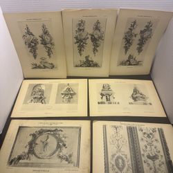 7 antique Delafosse Louis XVI French art plates Armand Guerinet 8 x 12