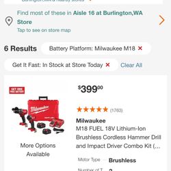 Milwaukee Combo Unopened Retail $399