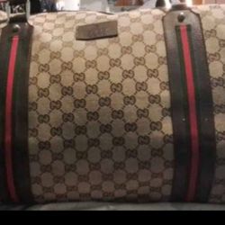 Vintage 80s Large Gucci Duffle Bag