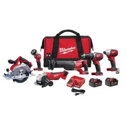 🔥Milwaukee 2696-26 M18 FUEL 6Tool Combo Kit w/2 Batteries Brand New Unopned Farther's day gift