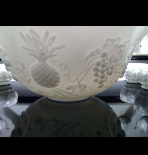 Milk Glass Punch Bowl Set