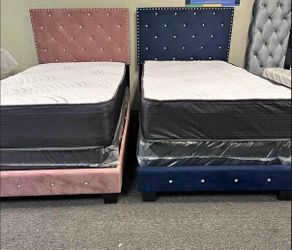 NEW TWIN SIZE BED WITH MATTRESS INCLUDING FREE DELIVERY ORDER HERE PAY ON ARRIVAL