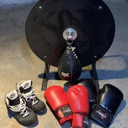 Boxing Set - Nike Sneakers,, Gloves, and Everlast Speed Bag