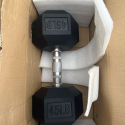 Fitvids Rubber Hex Dumbbell 45lbs set  