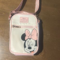 Disney Minnie Mouse Wink Crossbody Purse,Bioworld,Polka dots,pink & Cream,Girly