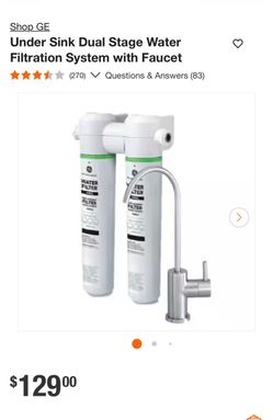 GE Under Sink Dual Stage Water Filtration System with Faucet
