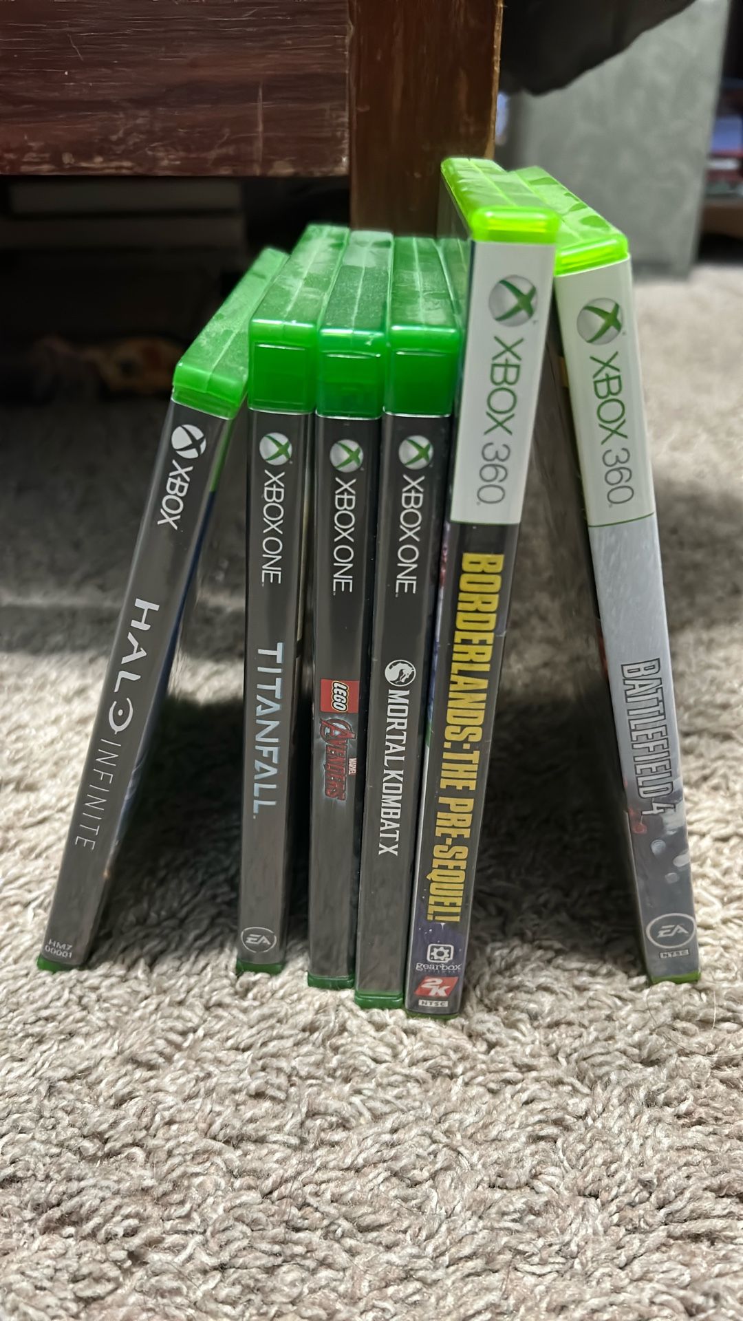 X box one, Xbox series x, and Xbox 360 games