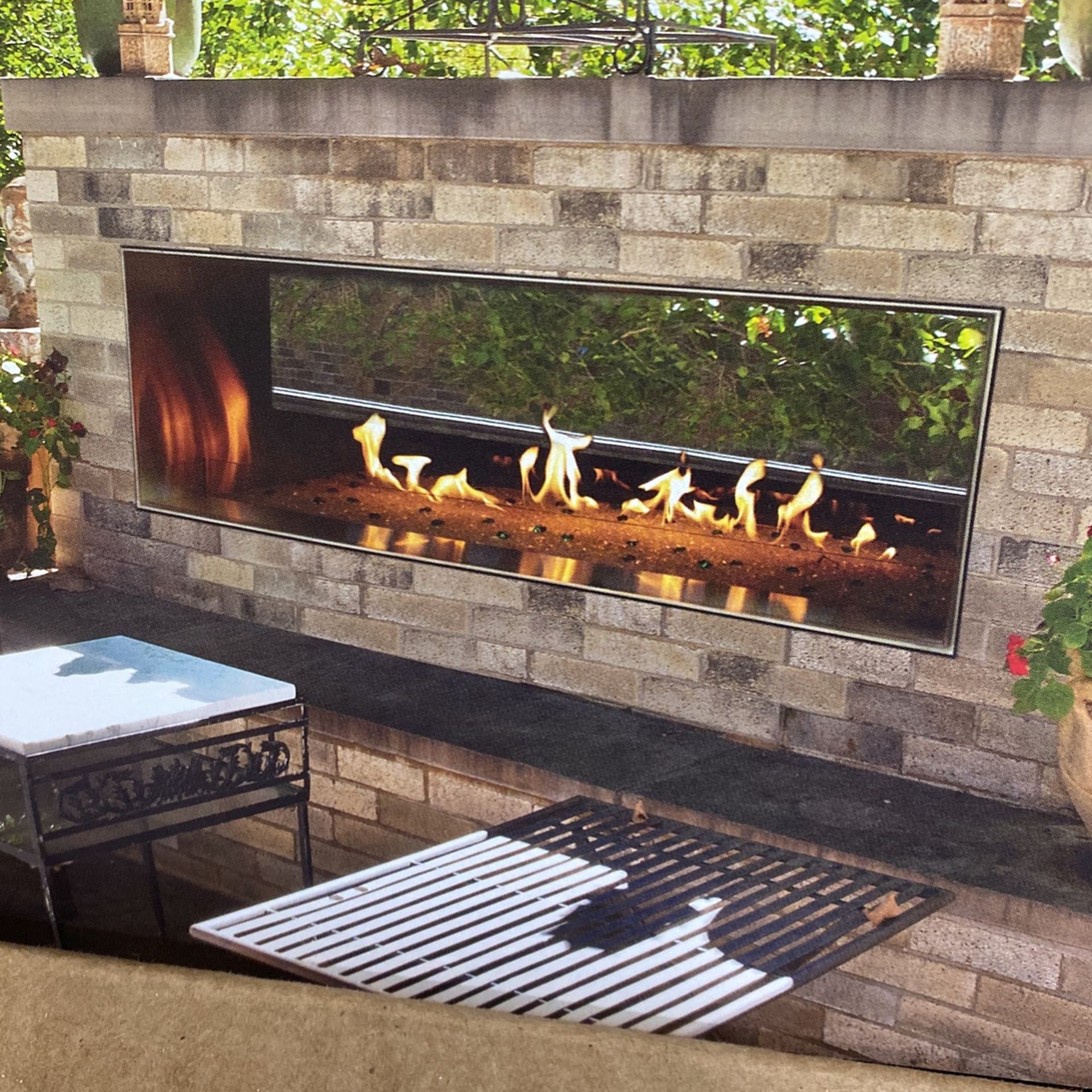 Vent free fireplace outdoor