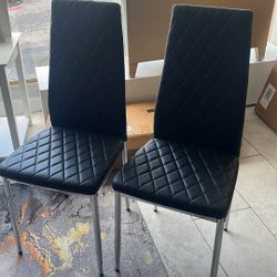 Dining Room Chair metal Legs, 38.6'' Height, 4 Leg faux leather