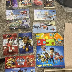 Kids Puzzles, no missing pieces, no original box 