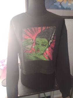 Bride of Frankenstein crop top sweatshirt . $3. sz medium to large. New