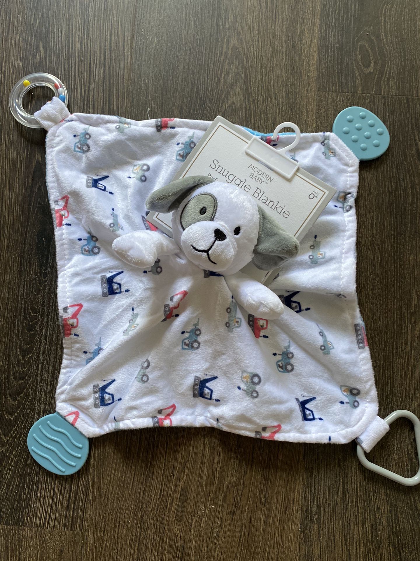 Modern Baby Snuggle Blankie Lovey Puppy Plush Security Blanket 12"x12" Teether