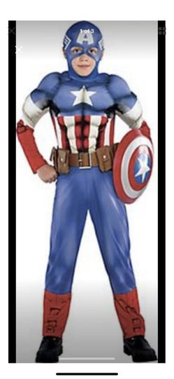 Marvel Captain America Boys Muscle Costume Classic Large 12-14 Superhero