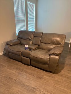 Leather recliner sofa