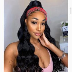 Long Wavy Headband Wig Natural Looking Wig