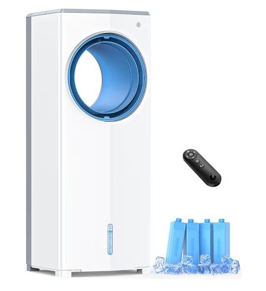 4-IN-1 Portable Air Conditioners, Evaporative Air Cooler w/4 Modes & 3 Speeds, 7H Timer for Smart Auto-off, 1-Gal Tank for 12H Cooling,17FT Remote