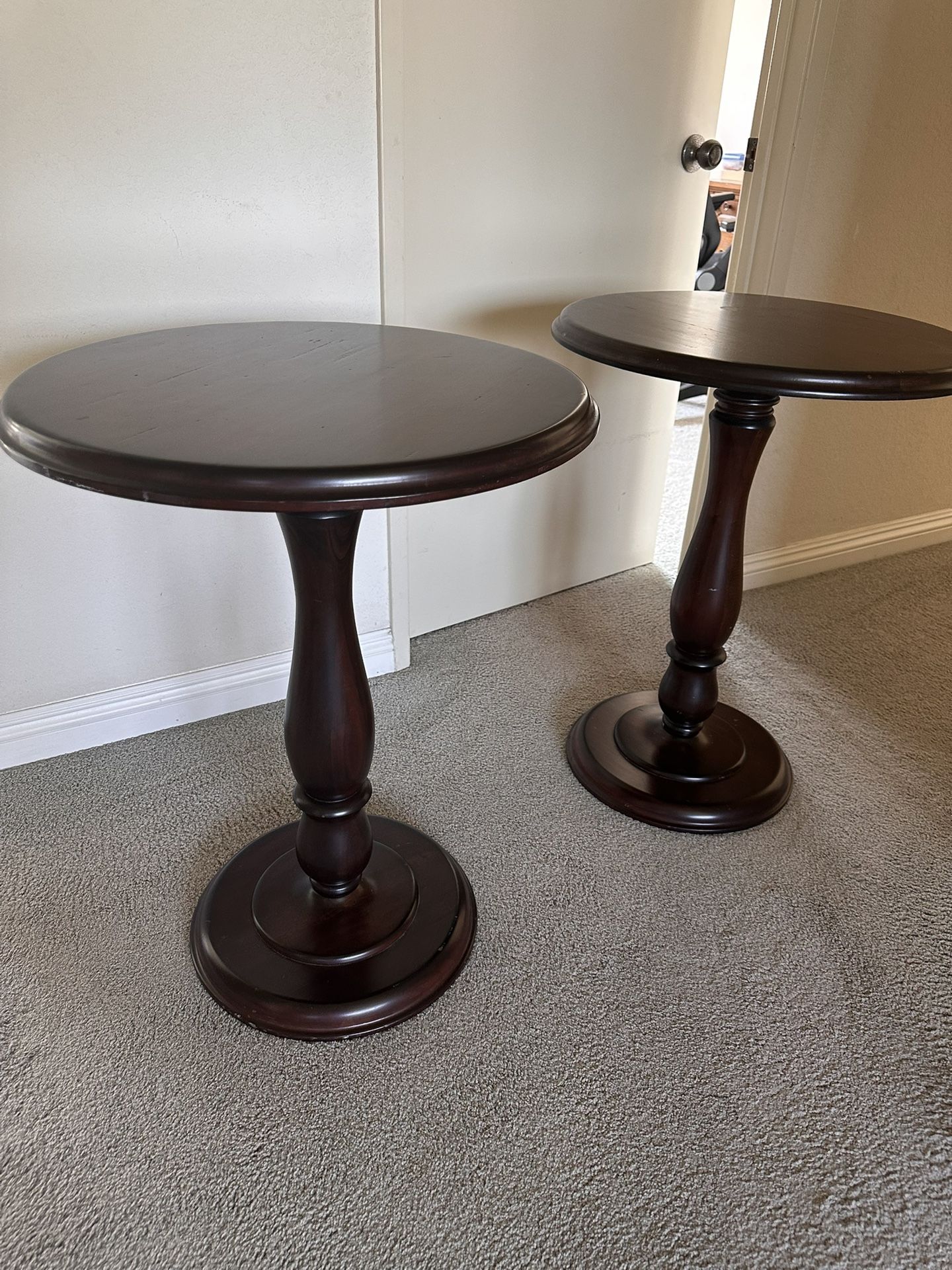 Pottery Barn Pedestal End Tables
