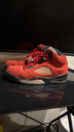 Air Jordan 5 Red Suede Sneakers