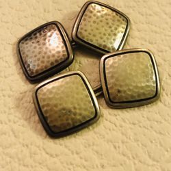 Vintage Hand Made Sterling Silver Mens Cuff links 