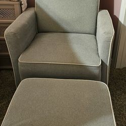 Light Grey Rocking/Glider Chair With Ottoman