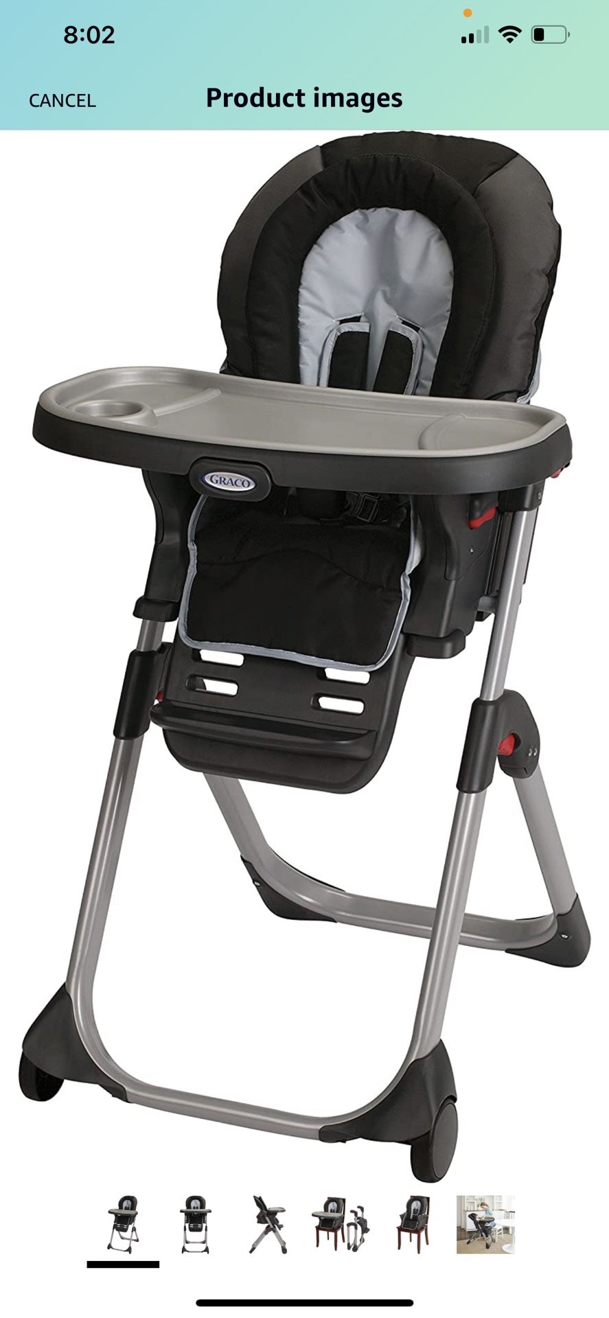 Graco DuoDiner LX High Chair, Converts to Dining Booster Seat, Metropolis