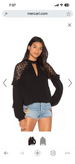 Free People "Little Bit of Love" Top in black, XS