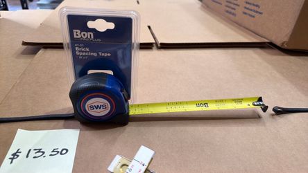 Brick spacing tape ruler with numbers
