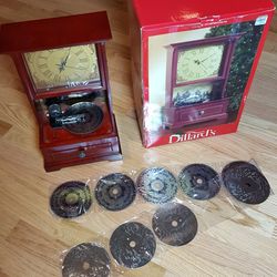 Vintage  mechanical Dillards clock and music box with alarm Function