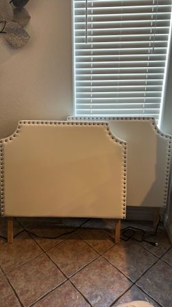 Two White Twin Dorm Headboard
